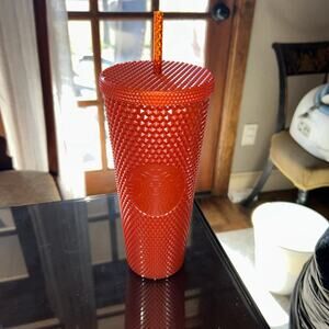 New Starbucks Orange Studded Tumbler